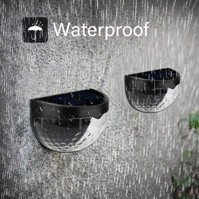 LED Solar Fence Lights Outdoor IP65 Waterproof Wall Lights Corrugated Lights for Fence Terrace Garden Path Decorative Lights