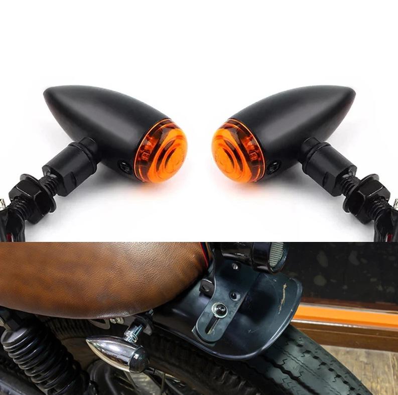Retro Motorcycle Mini Bullet Turn Signals for Harley