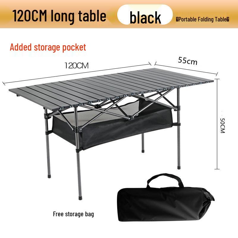 Adjustable Outdoor Folding Table - Portable Roll-Up for Camping, Street Stalls, BBQs, and Rentals