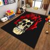 Skull Rose Printed Flannel Non-slip Carpet Suitable for Living Room and Bedroom