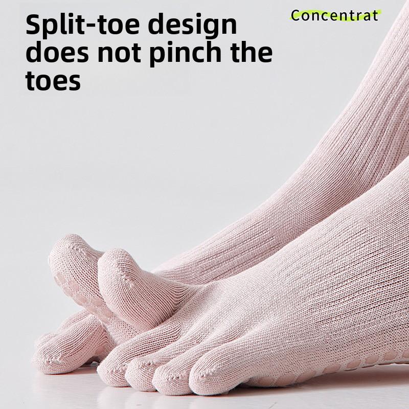 Cotton Yoga Socks for Children, Mid-length, for Fitness and Indoor Plating, Five-fingered Socks