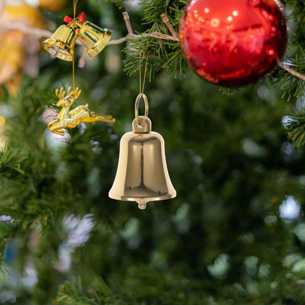 Handmade Bell Wind Chime Round Mouth Brass Hanging Bell Christams Bell Pendant  Christams Tree