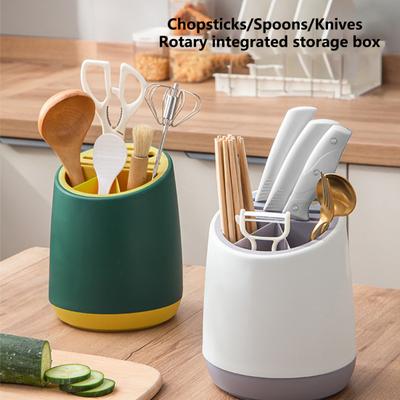 Przechowywanie Mocny Nośny Przydatny 360-stopniowy Obrotowy Uchwyt Do Przechowywania Nożyków Zagęszczony Stojak Na Sztućce Półka Stojak Na Nożyki