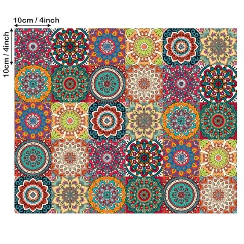 Samolepky na zeď bohémské dlaždice, sloupnout a nalepit, vodotěsné samolepky na zeď obývací pokoj kuchyně ložnice domácí dekorace na zeď