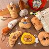 Capybara Cartoon Plüsch Schlüsselanhänger: Plüschtier Brot Anhänger für Rucksack oder Geschenk.