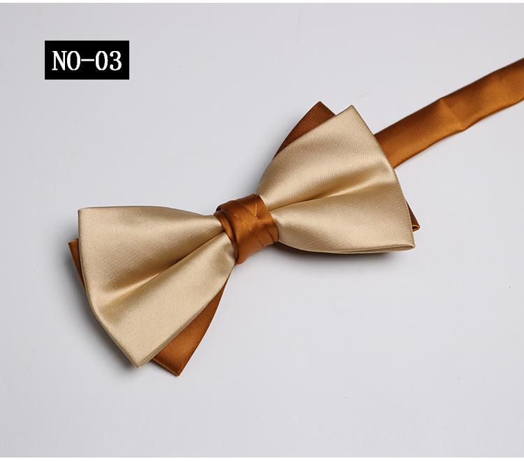 Solid Color Bow Tie Men, Two-Color Color Matching Polyester Black Burgundy Suit Banquet Best Man Bow