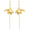 Bohemian Vegetal Magnolia Blossom Gold-plated Silver-plated Literary Fresh Long Female Earrings