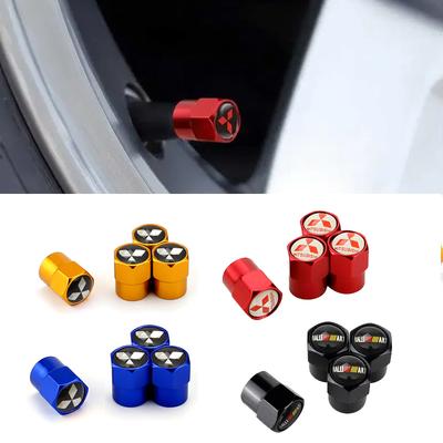 Tyre Stem Covers for Car Logo Ralliart Lancer Outlander ASX Colt Pajero Eclipse EVO Colt Wheel Tire Valve Caps 4pcs