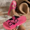 Large size platform slippers women's belt buckle sandals women's