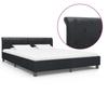 Bed Frame Black Faux Leather 160 * 200 cm