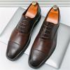 Britain Gentleman Oxfords Men's Lace Up Patchwork Patent Leather Dress Casual Shoes Wedding Dress Business Homecoming Footwear