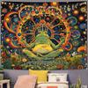 JIT 1 pc Psychedelic Meditating Frog Polyester Tapestry 2D Flat Print Trippy Home Decor Bedroom Wall Art Whimsical Charming