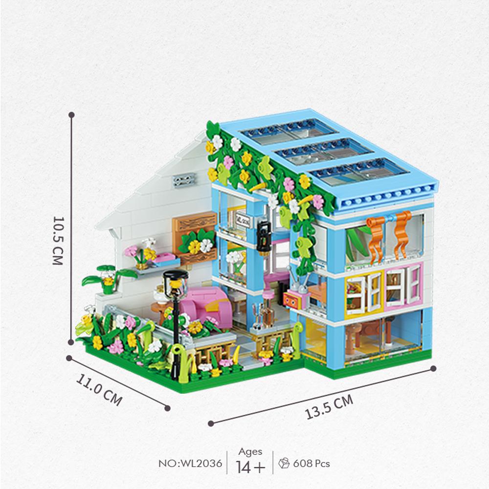 Fantasy für Erwachsene Kompatibles Bausteinset Märchenhaus mit Café Kunstatelier, Garten Straßenszenerie Partygeschenk