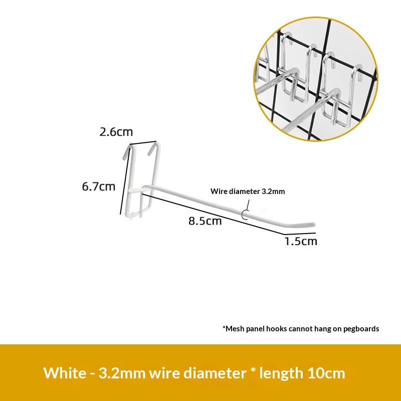 1Pcs 3.2mm Thickness Supermarket Iron Wire Mesh Hanging Hooks 5/10/15/20cm Screen Hooks Iron Grid Hooks For Screen Grid