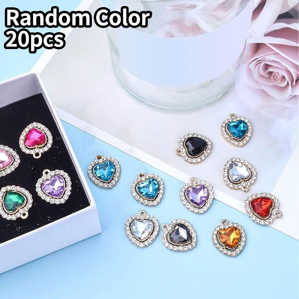 5/10/20 pieces of alloy heart-shaped pendant creative heart-shaped random color pendant DIY earrings necklace bracelet handicrafts jewelry