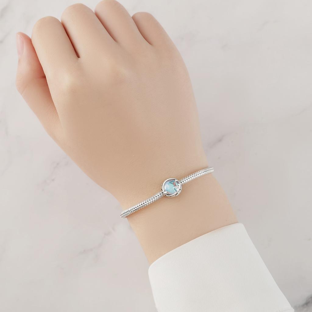 Authentic Original Copper Metal Charm Bead Components Luxury Blue Clouds Airplane Bead Components Compatible With Bracelet High Quality Fine Jewelry