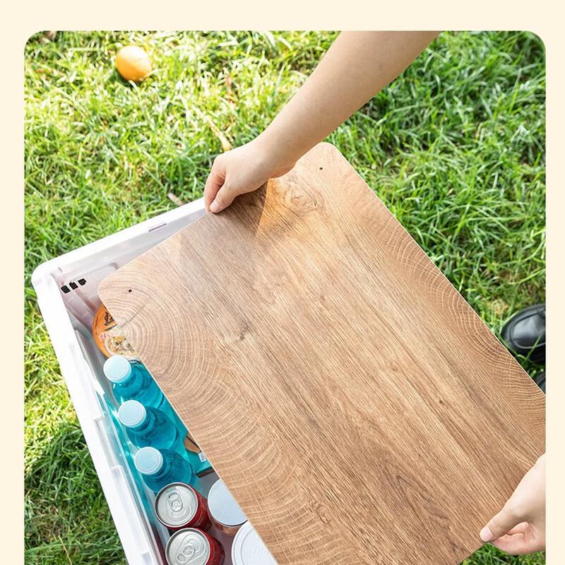 Outdoor Folding Storage Box with Wooden Lid