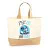 Tote Bag - PLANETEE - 'Remote Work I Can't' - Natural Jute - Printed In France - Sturdy Handles