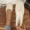 Women Flats New Comfortable Knit Ballet Flat Shoes for Women Casual Slip On Shallow Loafers Shoes Plus Size Office Boat Shoes