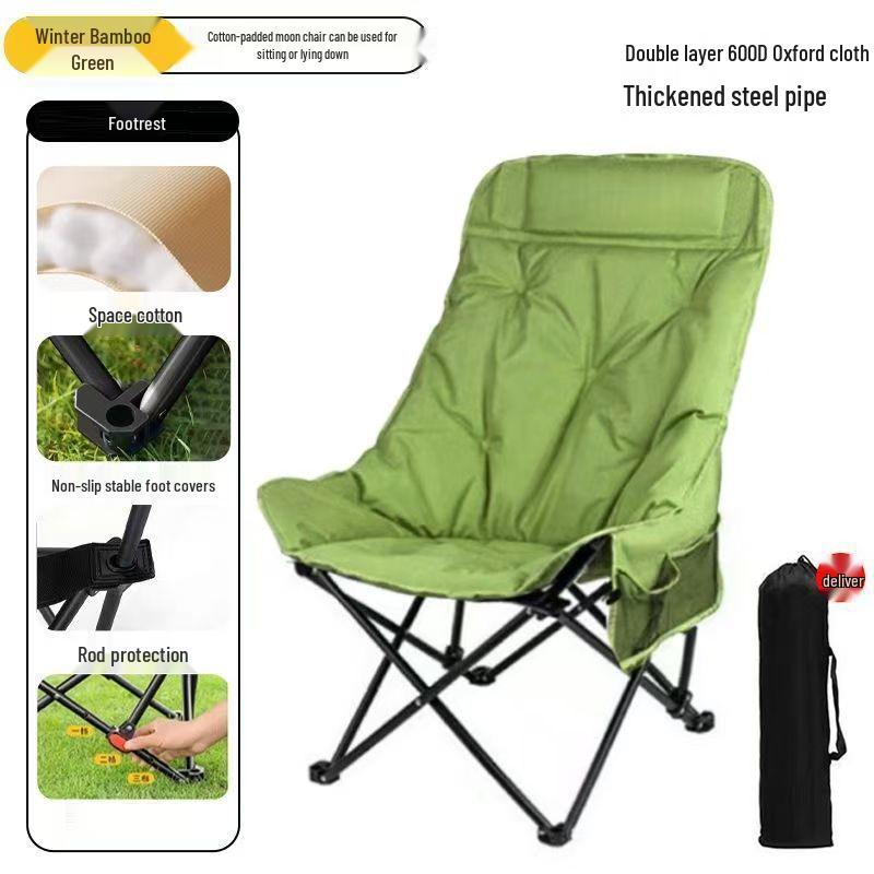 Portable High-Back U-Shaped Folding Moon Chair for Outdoor Leisure and Camping
