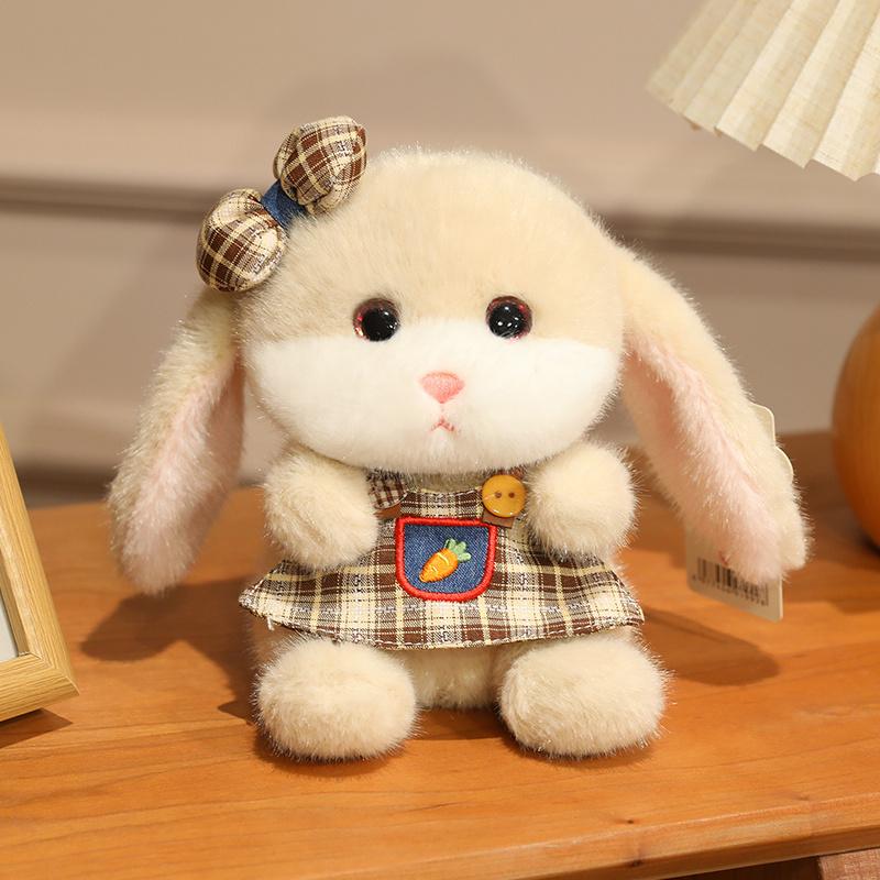 1316Cm Cute Pink Lop Rabbit Plush Backpack Charm Adorable Bunny Doll With Skirt Apron Kawaii Plushies Sweet Gift For Girls