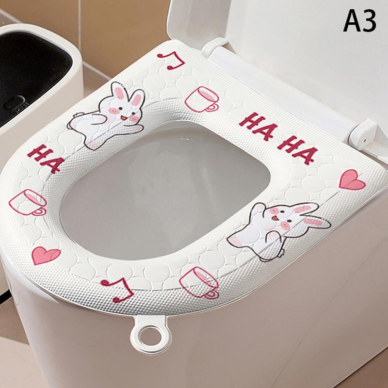Cute Print Design Toilet Seat Cover Thickened Eva Toilet Seat Soft Durable Cartoon Pattern Toilet Seat For Bathroom For Toilet