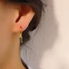 Minimalist Multi Color Baguette Zircon Hoop Earrings Gold Tone Tiny Charm Huggie Earrings for Women Mix Color Stackable Jewelry