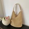 French Straw Woven Bag Female Literary Society Work Commuting Bag New Summer Fresh Woven Bucket Bag