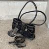Bolso de Mano de Mezclilla Lavada Punk Tendencia Correa de Hombro Jeans Hombro Único Bolso Axila Múltiples Bolsillos Bolso Cruzado para Mujer