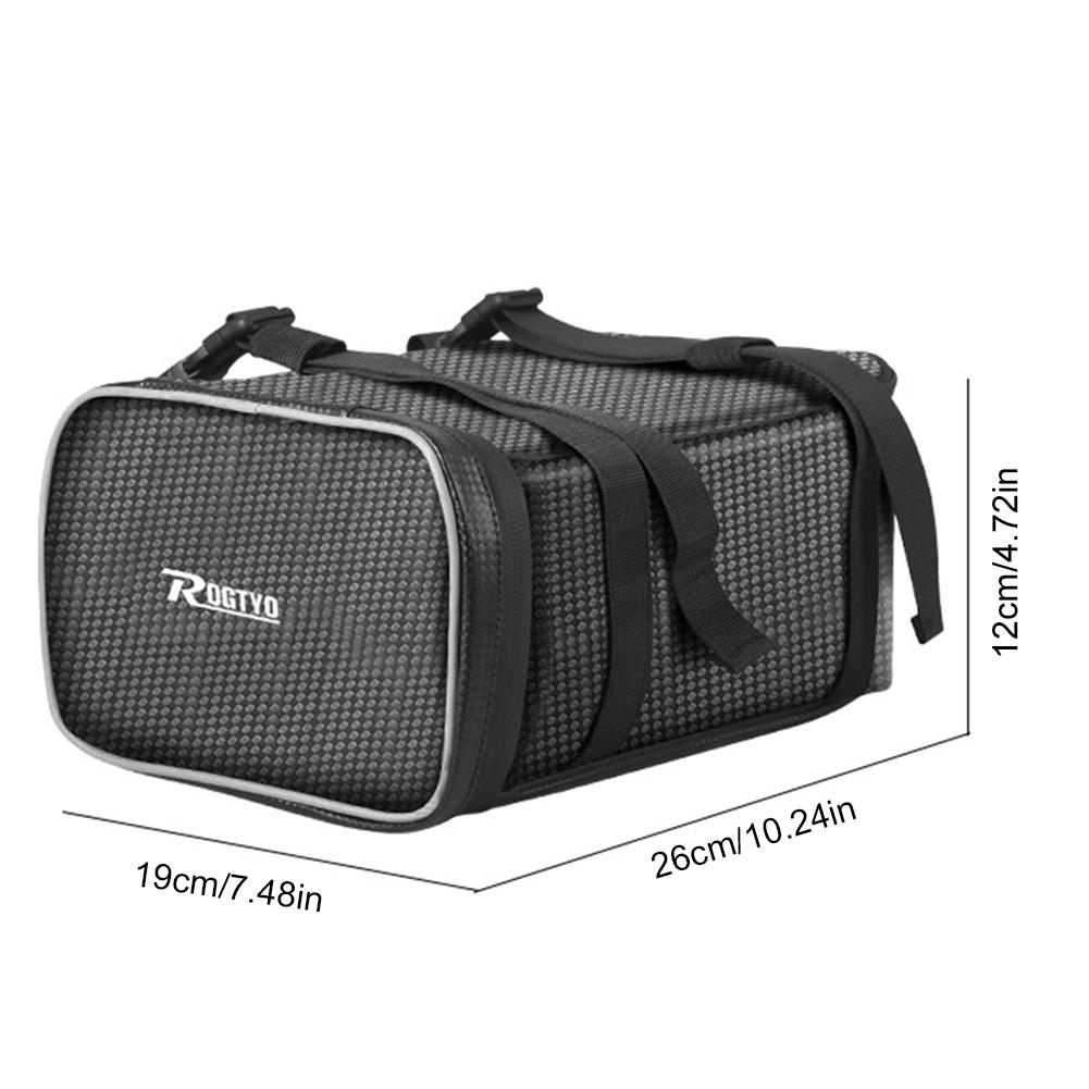 15L Bicycle Shelf Bag Waterproof Bicycle Rear Rack Storage Luggage with Reflective Stripes&Zipper PU Multi Pocket Elastic Strap