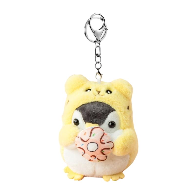 Adorable Penguins Keychain for Women Girls Handmade Soft Plush Animal Keyring For Bag Decoration And Keys