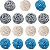 15 Pieces Wicker Rattan Balls Decorative Orbs Vase Fillers for Craft, Party, Wedding Table Decoration, Baby Shower, Aromatherapy Accessories, 2 Inch