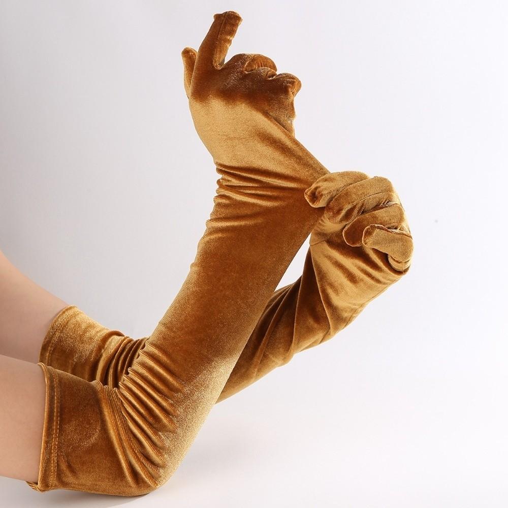 Full Finger Velvet Long Gloves 53cm Party Mittens Party Supplies Women's Fluffy Gloves Party