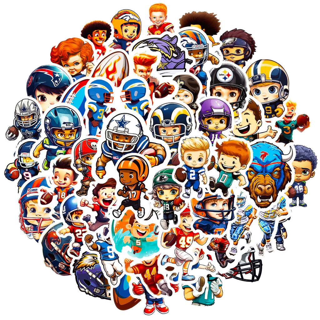 50 Cute Boy Stickers, Nfl-Boy Athletes, Football Doodle Stickers