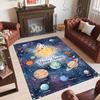 Cosmic Theme Crystal Velvet Floor Rug Personalized Custom Name Text Warm Carpet Home Decoration