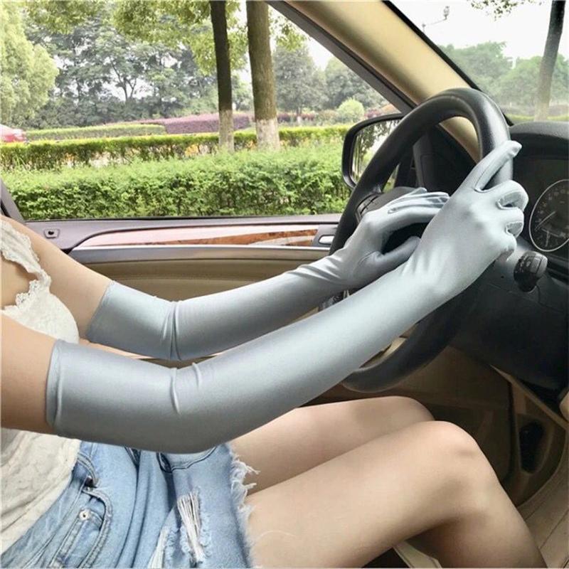 

53Cm Classic Women Spandex Stretch Long Gloves Drive Sun Protection Etiquette Opera Evening Party Prom Cosplay Costume Gloves One Size