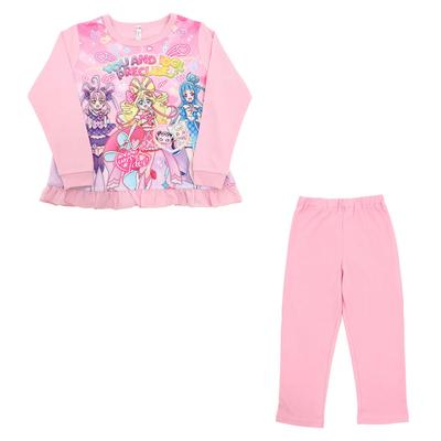 Bandai Kimi To Idol Smooth Pajama Set Girls 572 Pink [Airin] PreCure Glow-in-the-Dark (100cm/110cm/120cm/130cm) (Pink/Lavender)