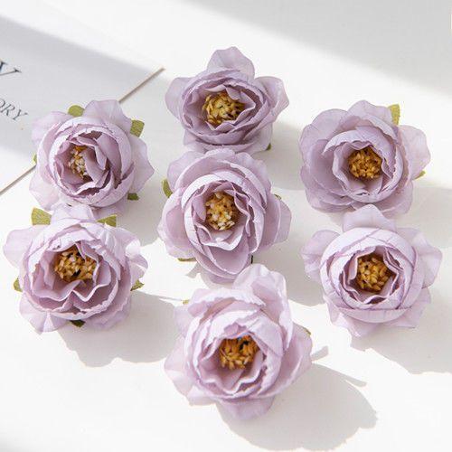 

20/50pcs Artificial Flowers Silk Peony Wedding Bridal Garland Home Vase Table Party Scrapbook Brooch DIY Gift Box Car Decoration 20pcs