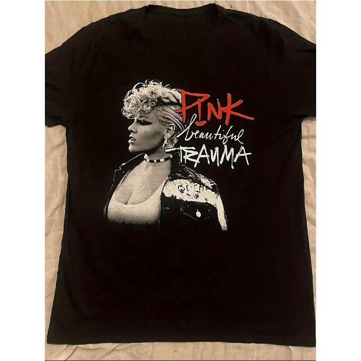 Men T Shirt, Graphic Tee Men, T Shirt For Men, Unisex Concert Merch, Retro Music Fan Apparel, Pink Beautiful Trauma Tour T-shirt - Black Vintage