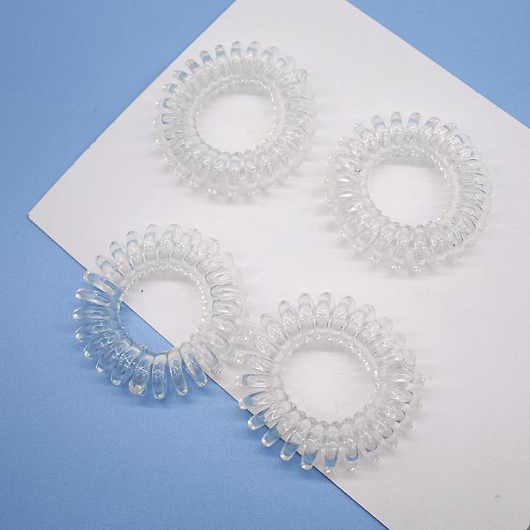 8PCS High Quality Hair Scrunchie Transparent Telephone Wire Elastic Hair Bands for Children Headwear