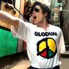 Olodum Tričko Bílé Retro Unisex Vzor Tričko Letní Nové Ležérní a Módní Unisex Tričko