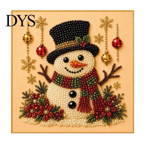 Kit de Arte de Perlas Artificiales para Principiantes, Kit de Pintura de Navidad, Proyecto Creativo de Manualidades de Invierno 3D DIY para Adultos, Festivo