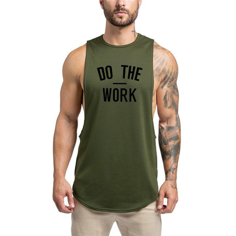 Muscleguys Męski Tank top do kulturystyki Odzież na siłownię Fitness bezrękawnik Męski Bawełniany Modny Podkoszulek Kamizelka Muscle Odzież sportowa