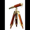 Nautical Antique Telescope With Wooden Tripod Stand Collectible Desk Decor