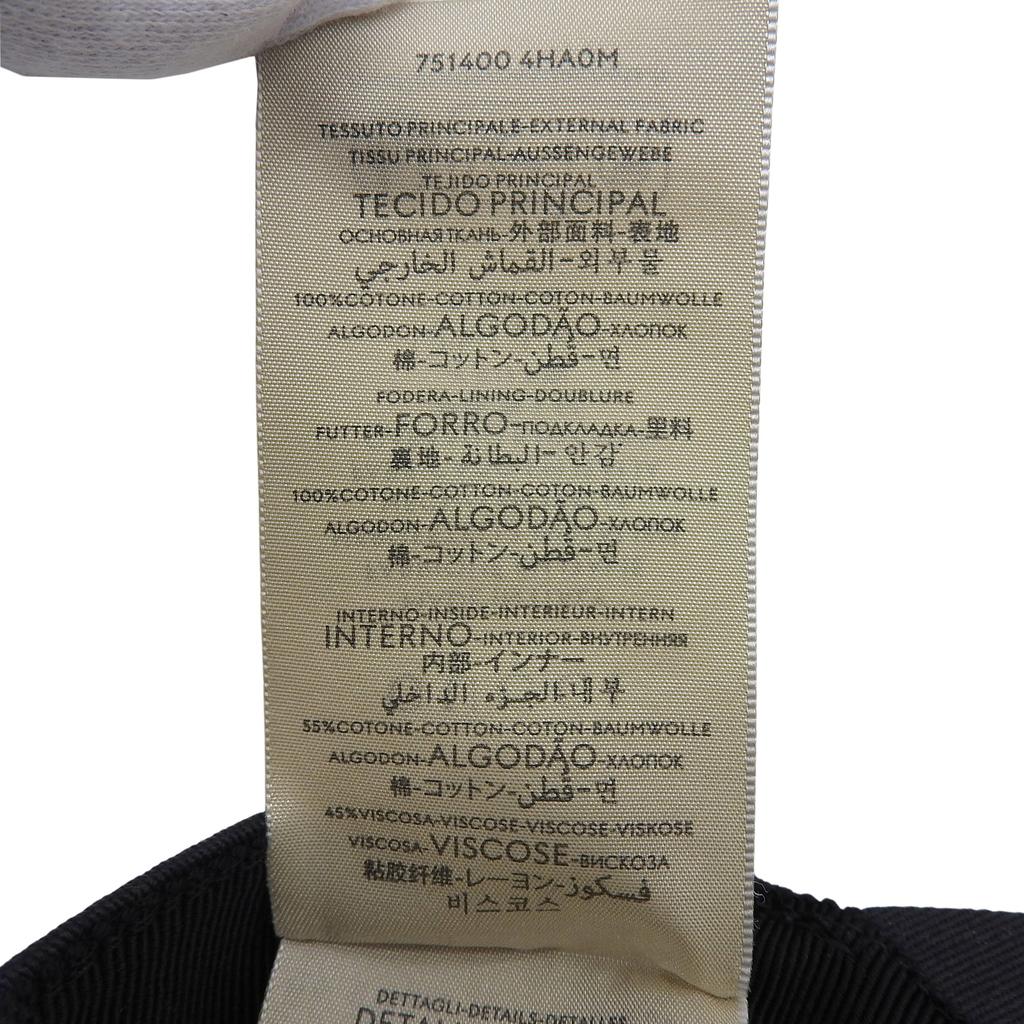 Pristine GUCCI Cap Black Cotton Mens 751400 Used