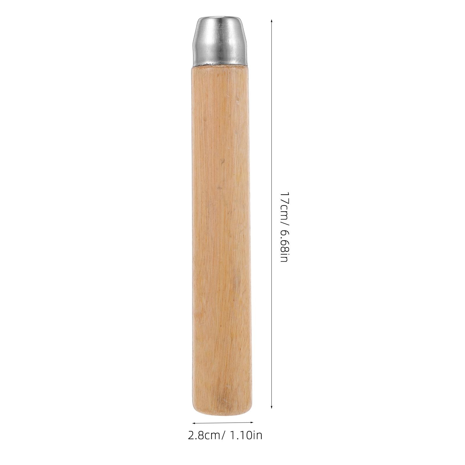 2 ks Dřevěná rukojeť 17 cm Rukojeť z masivního dřeva Ergonomická náhradní rukojeť Skvělá k použití s pilníky dlátky S průměrem otvoru 8 mm béžová