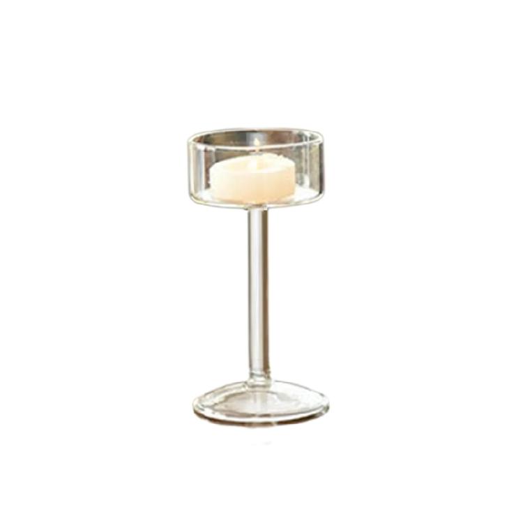Votive Candle Holder Glass Clear Tealight Candle Stand Elegant Long Stem Candlestick Table Centerpiece Wedding Decors