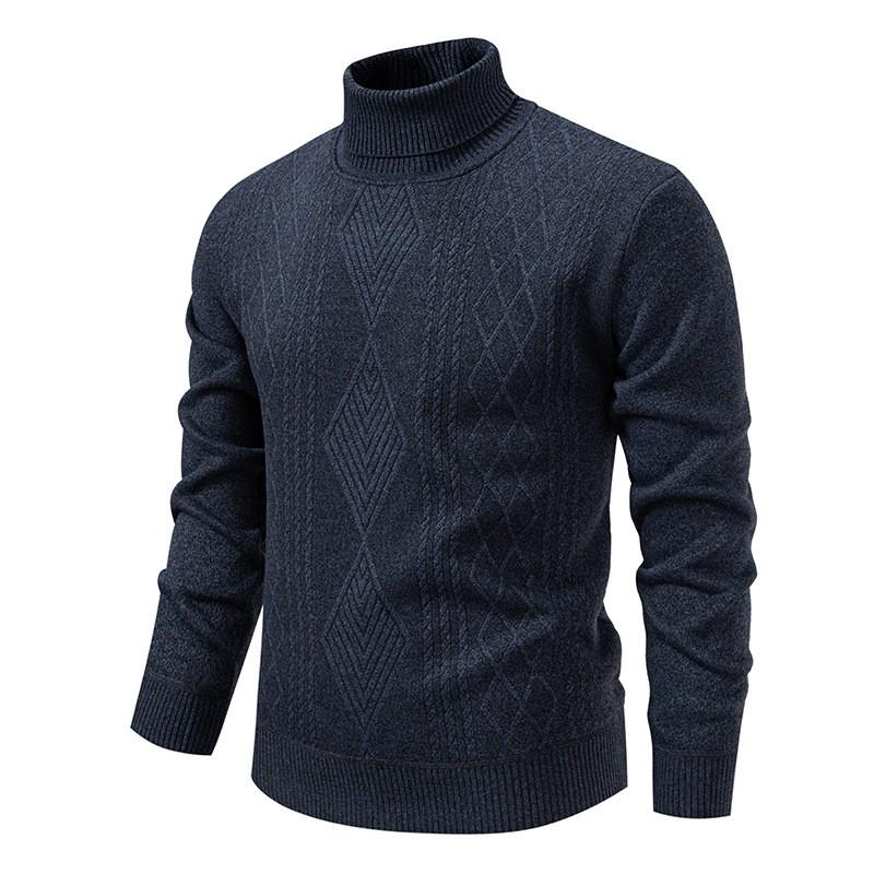Mens Thick Knit Turtleneck Sweater Winter Warm Casual Base Layer Adults