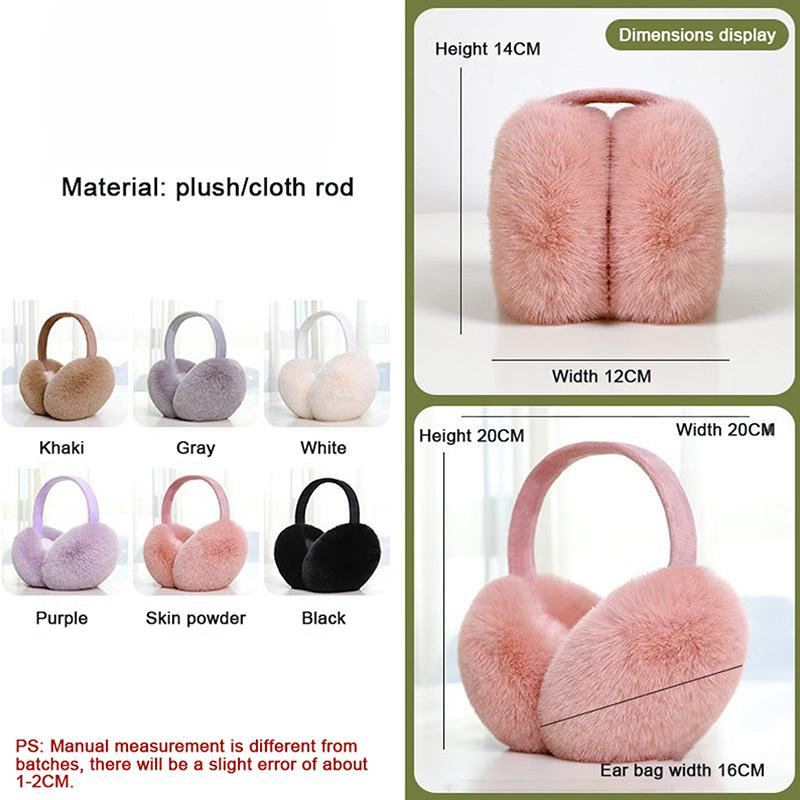 Fashion Winter Warm Earmuffs Fluffy Ear Muff For Women Soft Plush Earmuffs Girls Boys Cold Weather Ear Warmer Foldable Earflaps