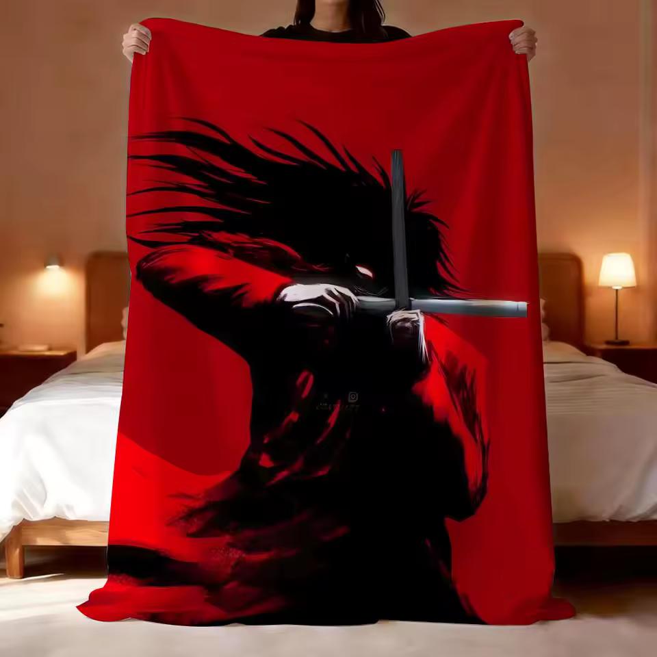 Anime Hellsing Ultimate Throw Lightweight 240g Flannel Blanket Soft Skin-friendly for Summer Cooling